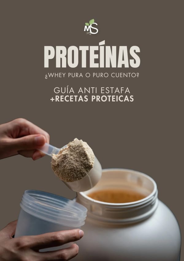 Portada del eBook «Guía Proteínas: ¿whey pura o puro cuento?» de Maia Soldano.